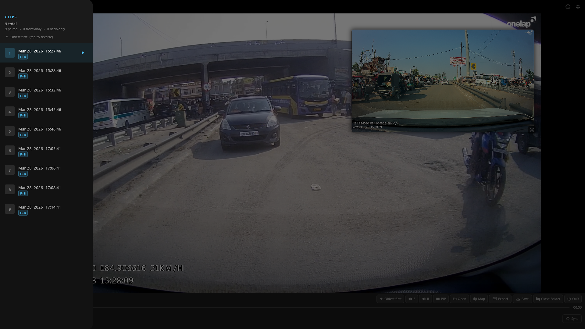 Clip browser with thumbnails